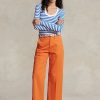 Pantalones chinos anchos Ralph Lauren para mujer en color naranja