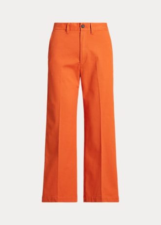 Pantalones chinos anchos Ralph Lauren para mujer en color naranja
