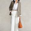 Pantalones chinos de pierna ancha Ralph Lauren blancos para mujer Pantalones chinos de pierna ancha Ralph Lauren blancos para mujer