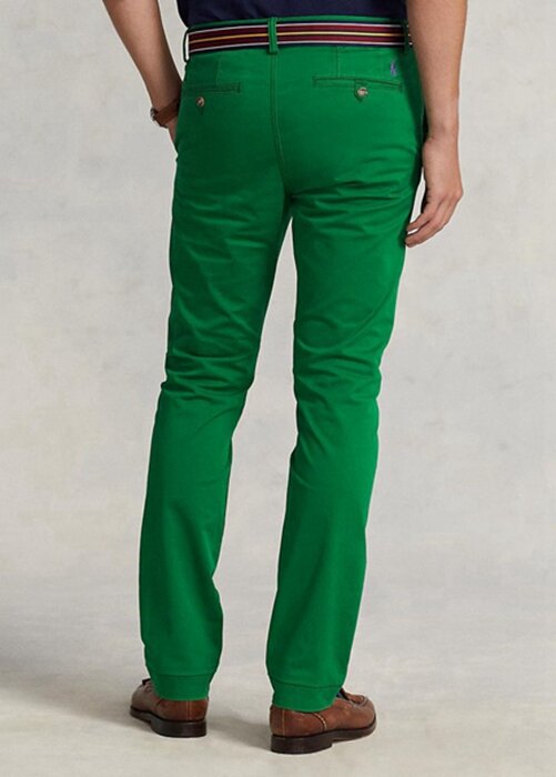 Pantalones chinos elásticos de corte entallado Ralph Lauren para hombre, color verde Pantalones chinos elásticos de corte entallado Ralph Lauren para hombre, color verde