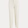 Pantalones cónicos de cady elástico Ralph Lauren color crema para mujer