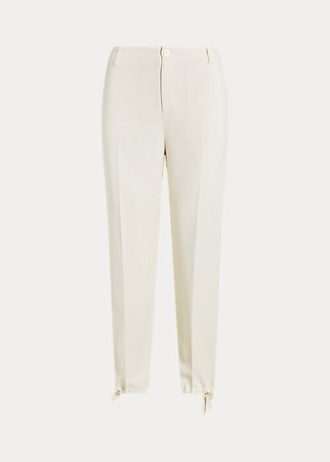 Pantalones cónicos de cady elástico Ralph Lauren color crema para mujer