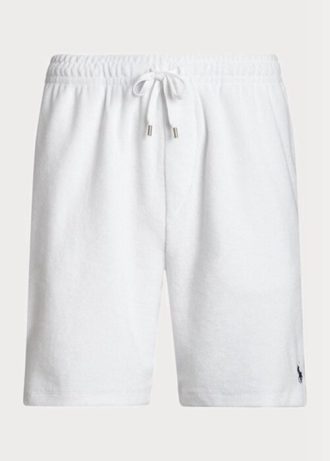 Pantalones cortos blancos con cordón de felpa de Ralph Lauren para hombre Pantalones cortos blancos con cordón de felpa de Ralph Lauren para hombre