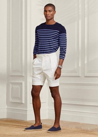 Pantalones cortos chinos elásticos a medida Ralph Lauren blancos para hombre Pantalones cortos chinos elásticos a medida Ralph Lauren blancos para hombre