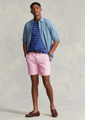 Pantalones cortos chinos rectos elásticos Ralph Lauren de color rosa para hombre Pantalones cortos chinos rectos elásticos Ralph Lauren de color rosa para hombre