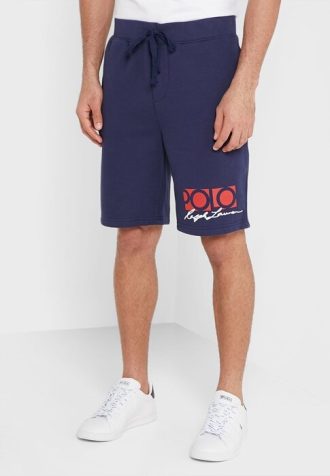 Pantalones cortos con el logotipo de Ralph Lauren Signature para hombre en azul marino Pantalones cortos con el logotipo de Ralph Lauren Signature para hombre en azul marino
