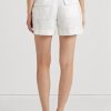 Pantalones cortos de lino con cinturón Ralph Lauren para mujer en blanco Pantalones cortos de lino con cinturón Ralph Lauren para mujer en blanco