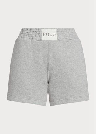 Pantalones cortos de polar con logotipo de Ralph Lauren para mujer en gris