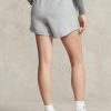 Pantalones cortos de polar con logotipo de Ralph Lauren para mujer en gris