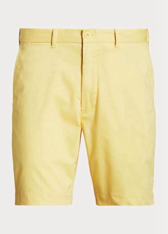 Pantalones cortos de sarga elástica de corte entallado Ralph Lauren amarillos para hombre Pantalones cortos de sarga elástica de corte entallado Ralph Lauren amarillos para hombre
