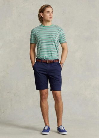 Pantalones cortos de sarga elástica de corte entallado Ralph Lauren para hombre en azul marino Pantalones cortos de sarga elástica de corte entallado Ralph Lauren para hombre en azul marino