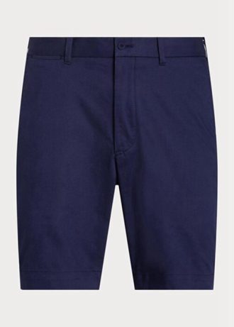Pantalones cortos de sarga elástica de corte entallado Ralph Lauren para hombre en azul marino Pantalones cortos de sarga elástica de corte entallado Ralph Lauren para hombre en azul marino
