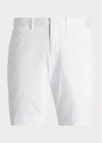 Pantalones cortos de sarga elástica de corte entallado Ralph Lauren para hombre en blanco Pantalones cortos de sarga elástica de corte entallado Ralph Lauren para hombre en blanco