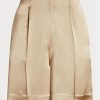 Pantalones cortos de satén lavado Ainsworth de Ralph Lauren para mujer en color caqui