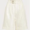 Pantalones cortos de seda morera blancos Ralph Lauren Francine para mujer