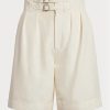Pantalones cortos de shantung de seda Ralph Lauren Francine en beige para mujer