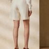 Pantalones cortos de shantung de seda Ralph Lauren Francine en beige para mujer