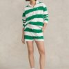 Pantalones cortos deportivos blancos con cordón y rayas de Ralph Lauren para mujer
