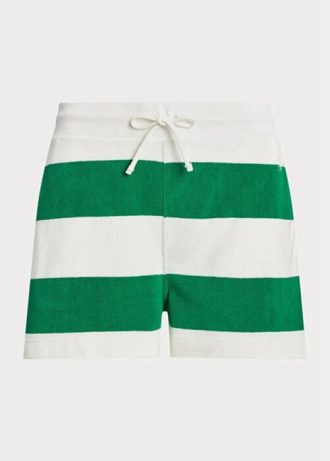 Pantalones cortos deportivos blancos con cordón y rayas de Ralph Lauren para mujer