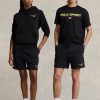 Pantalones cortos deportivos de polar Ralph Lauren Polo para hombre, color negro Pantalones cortos deportivos de polar Ralph Lauren Polo para hombre, color negro