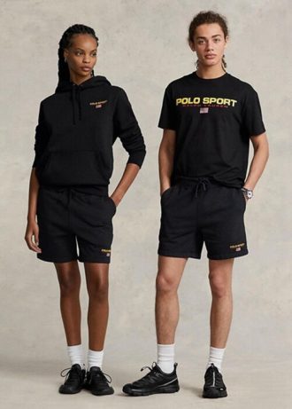Pantalones cortos deportivos de polar Ralph Lauren Polo para hombre, color negro Pantalones cortos deportivos de polar Ralph Lauren Polo para hombre, color negro