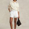 Pantalones cortos Ralph Lauren blancos con cordón ajustable en tejido Ripstop para mujer Pantalones cortos Ralph Lauren blancos con cordón ajustable en tejido Ripstop para mujer