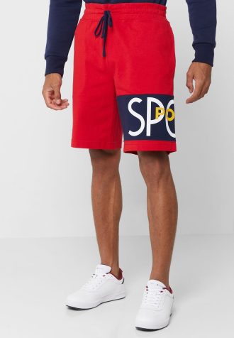 Pantalones cortos rojos con el logotipo de Ralph Lauren para hombre