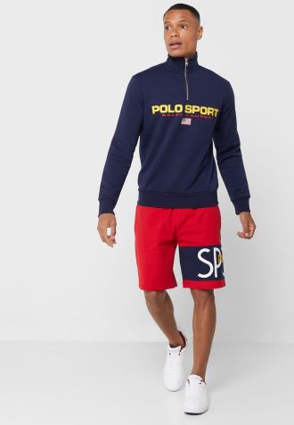 Pantalones cortos rojos con el logotipo de Ralph Lauren para hombre