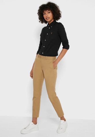 Pantalones de cintura alta Ralph Lauren para mujer en color marrón