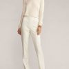 Pantalones de crepé de lana Ralph Lauren Alandra para mujer en color crema Pantalones de crepé de lana Ralph Lauren Alandra para mujer en color crema