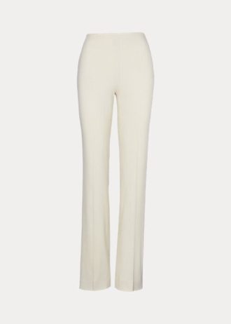 Pantalones de crepé de lana Ralph Lauren Alandra para mujer en color crema