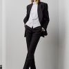 Pantalones de esmoquin negros Ralph Lauren Alaina Jacquard para mujer Pantalones de esmoquin negros Ralph Lauren Alaina Jacquard para mujer