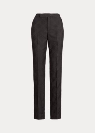 Pantalones de esmoquin negros Ralph Lauren Alaina Jacquard para mujer