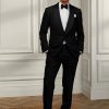 Pantalones de esmoquin negros Ralph Lauren Gregory de lana Barathea para hombre Pantalones de esmoquin negros Ralph Lauren Gregory de lana Barathea para hombre