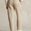 Pantalones de jersey con acolchado de cable y logotipo de Ralph Lauren en beige para mujer Pantalones de jersey con acolchado de cable y logotipo de Ralph Lauren en beige para mujer