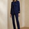 Pantalones de lana elástica Ralph Lauren Alandra para mujer en color azul marino