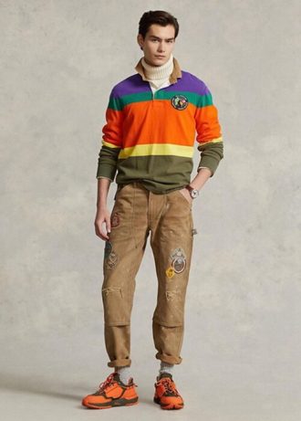 Pantalones de lona desgastados de corte relajado Ralph Lauren para hombre, color marrón Pantalones de lona desgastados de corte relajado Ralph Lauren para hombre, color marrón