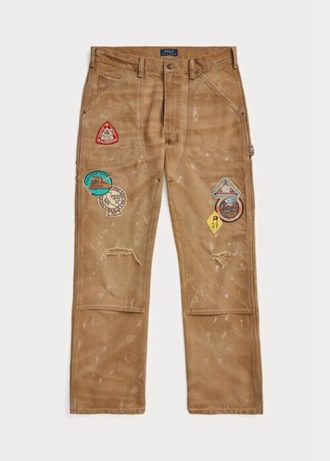 Pantalones de lona desgastados de corte relajado Ralph Lauren para hombre, color marrón Pantalones de lona desgastados de corte relajado Ralph Lauren para hombre, color marrón