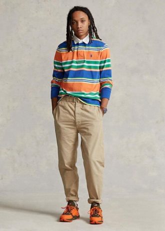 Pantalones de lona holgados y plisados Ralph Lauren para hombre en color caqui Pantalones de lona holgados y plisados Ralph Lauren para hombre en color caqui