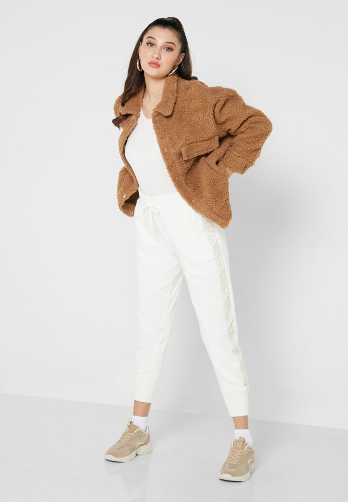 Pantalones de punto de cintura alta Ralph Lauren para mujer en color blanco