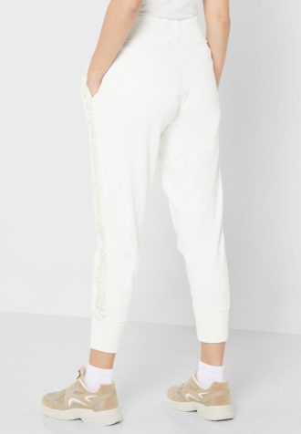 Pantalones de punto de cintura alta Ralph Lauren para mujer en color blanco