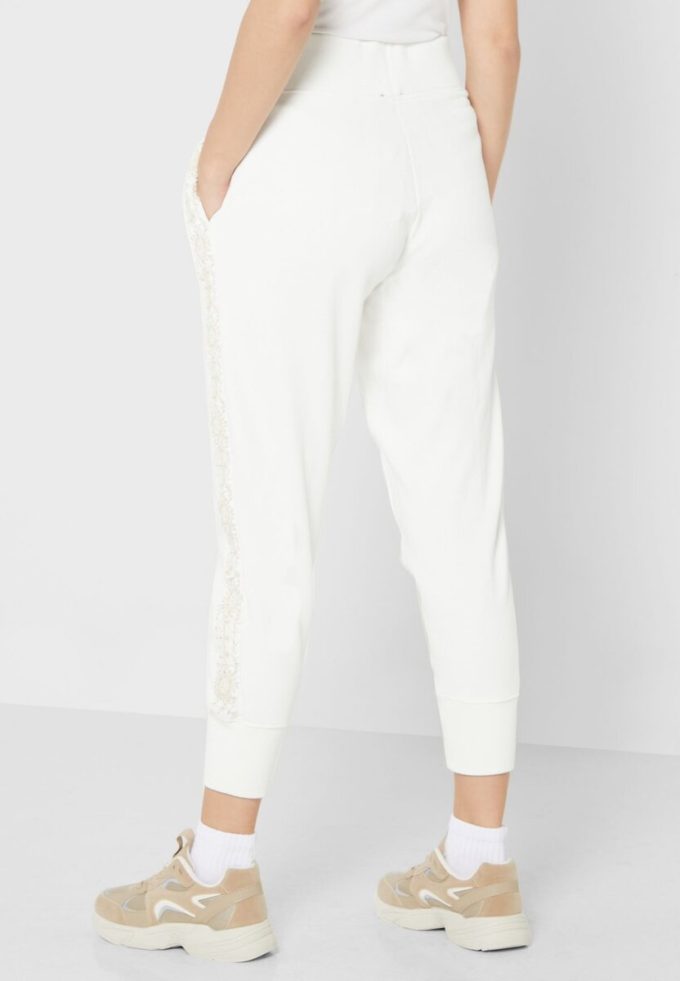Pantalones de punto de cintura alta Ralph Lauren para mujer en color blanco