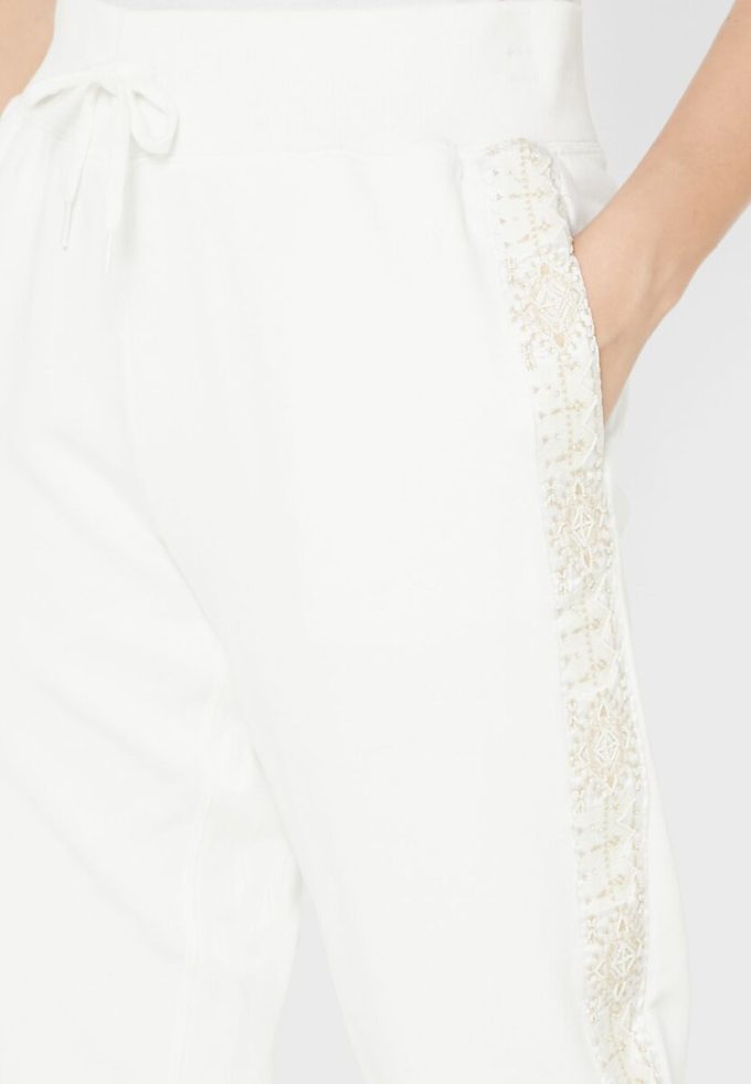Pantalones de punto de cintura alta Ralph Lauren para mujer en color blanco