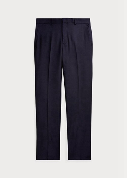 Pantalones de sarga de lana Ralph Lauren de corte entallado para hombre en color azul marino Pantalones de sarga de lana Ralph Lauren de corte entallado para hombre en color azul marino