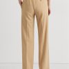 Pantalones de sarga de mezcla de lana plisados Ralph Lauren para mujer en color caqui Pantalones de sarga de mezcla de lana plisados Ralph Lauren para mujer en color caqui