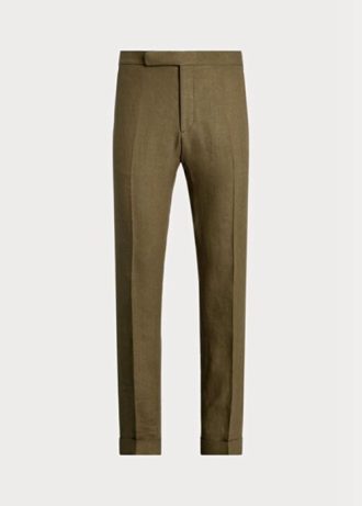 Pantalones de traje de lino Ralph Lauren Gregory para hombre en color oliva Pantalones de traje de lino Ralph Lauren Gregory para hombre en color oliva