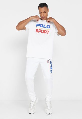 Pantalones deportivos blancos con el logotipo de Ralph Lauren para hombre