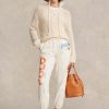 Pantalones deportivos blancos con logo y ondas de Ralph Lauren para mujer Pantalones deportivos blancos con logo y ondas de Ralph Lauren para mujer