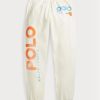 Pantalones deportivos blancos con logo y ondas de Ralph Lauren para mujer Pantalones deportivos blancos con logo y ondas de Ralph Lauren para mujer