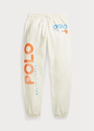 Pantalones deportivos blancos con logo y ondas de Ralph Lauren para mujer